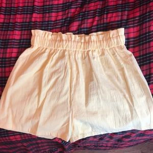 yellow loose shorts